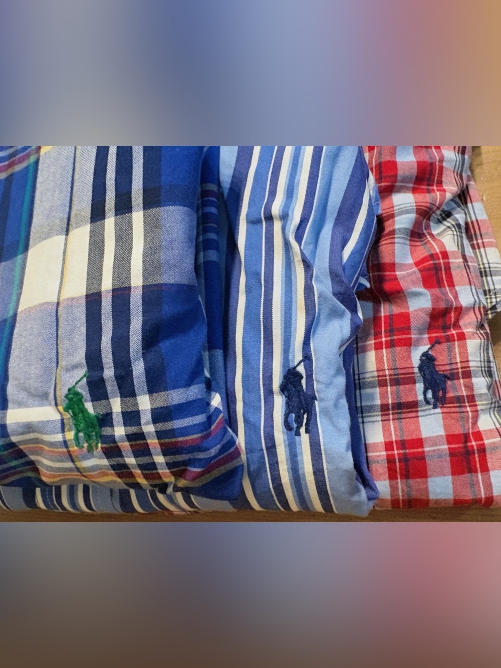 Polo Ralph Lauren Men’s Small Button-Down Shirt Bundle Lot of 3 Plaid Stripe